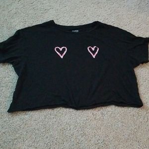 PINK Candy cane heart Crop top